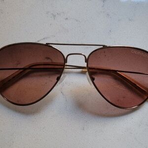 Vintage Calvin Klein Gold Frame Aviator Sunglasses...RARE!